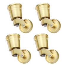 Brass Furniture Caster Wheels Set of 4, 31mm Antique Brass Swivel Casters, Quiet Smooth Rolling, Classic Cup Style Design