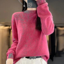 (XXL, Raspberry Red) Cashmere Sweater For Women 100% Cashmere Lightweight Long Sleeve Crew Neck Knitted Sweater