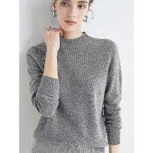 (M, grey) Cashmere Sweater For Women 100% Cashmere Lightweight Long Sleeve Crew Neck Knitted Sweater