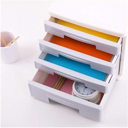 Plastic File Cabinet 5 Drawer Lockable File Storage Organizer A4 Under Desk Durable Plastic Build 2