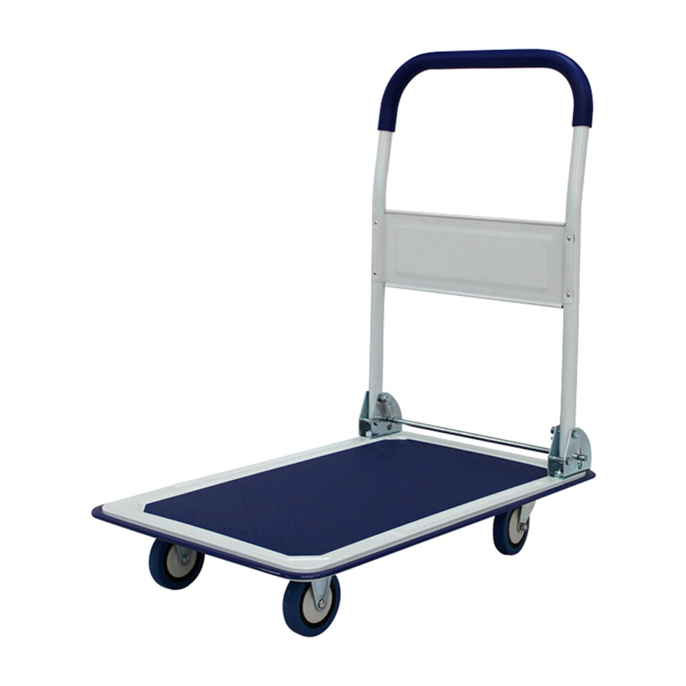 Folding Platform Cart 660Â¯Lb Capacity Heavy Duty Flatbed Trolley With Steel Frame And Smooth Wheels Blue 9351714520126