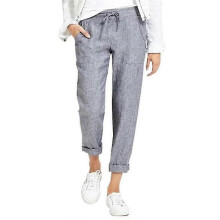(2XL) Women's Loose Pants Cotton And Linen Casual Pants Solid Color Pants With Pockets
