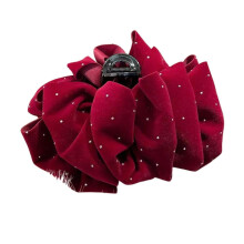 Red Velvet Bow Hair Clip for Thick Hair, Large Retro Shark Clip with Anti‑Slip Hold, 2 Pack