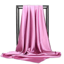 (90x90cm, BK5-3) Solid Color Head Scarf Women Blcak Square 90*90cm Silk Foulard Satin Bandana Cheveux Neckerchief Hijab Hair scarves for ladies