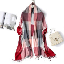 (200x70cm, WT1-7) 2022 Plaid Women Hijab Scarf Pashmina Lady Shawls Foulard Headband Tassel Cashmere-like Winter Scarves Warm Female Wraps Bandana