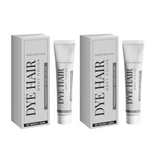 Gray Hair Dye 2 Pack – Natural Long Lasting Color for Men and Women, Easy Apply and Rinse, Nourishing Shine Formula