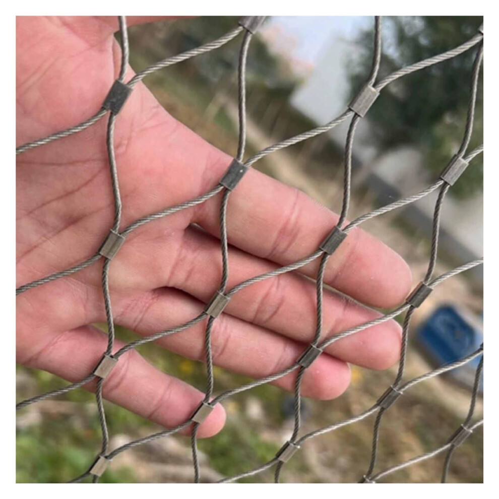 304 Stainless Steel Wire Rope Mesh 5Cm Antifall Safety Fence For Stair And Zoo Cage, Flexible Cable Balustrade Net 1.2X5m 9330225372783