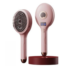 2 in 1 Detangling Hair Brush and Mister with UltraSoft Bristles, AntiFrizz Styling for Wet and Dry Hair (Pink)