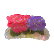 Red Peony Acetate Hair Claw Clip for Women, Secure Hold Flower Hair Clip for Thick or Thin Hair