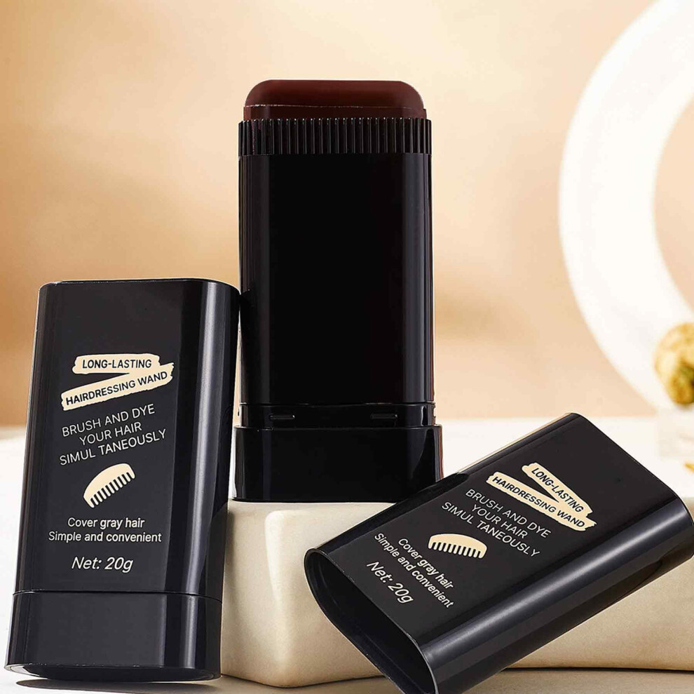 Gray Root Touch Up Hair Color Stick Waterproof 2In1 Hair Dye Comb Instant Coverage For Women And Men Coffee Color