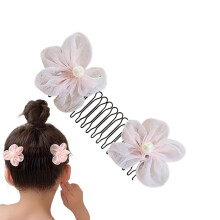 Invisible Hair Clips for Women and Girls, Stretchable U Shape Hair Comb Pin, Pink Secure Hold 9.5cm