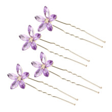 4pcs Bridal Hair Pins Wedding Hair Accessories U Shaped Rhinestone Bobby Pins Elegant Vintage Style