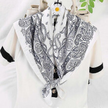 (70x70CM, W918-16) 70cm Bandana Head Scarf For Women Fashion Paisley Print Handkerchief Silk Satin Hijab Scarfs Female Square Neck Scarves Dropship
