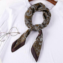 (70x70CM, W918-11) 70cm Bandana Head Scarf For Women Fashion Paisley Print Handkerchief Silk Satin Hijab Scarfs Female Square Neck Scarves Dropship