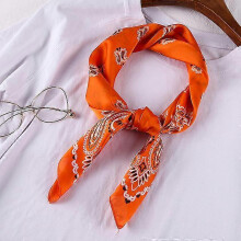 (70x70CM, W918-7) 70cm Bandana Head Scarf For Women Fashion Paisley Print Handkerchief Silk Satin Hijab Scarfs Female Square Neck Scarves Dropship