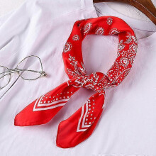 (70x70CM, W918-24) 70cm Bandana Head Scarf For Women Fashion Paisley Print Handkerchief Silk Satin Hijab Scarfs Female Square Neck Scarves Dropship