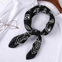 (70x70CM, W918-40) 70cm Bandana Head Scarf For Women Fashion Paisley Print Handkerchief Silk Satin Hijab Scarfs Female Square Neck Scarves Dropship