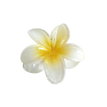 Yellow Bauhinia Flower Hair Clip with Hidden Wide Hair Claw, NaturalLooking Floral Design for Thick Hair