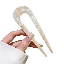 French Hair Fork U Shaped Hairpin for Elegant Low Bun and Everyday Styling