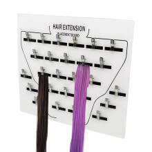 Hair Extension Board with Clips, Lightweight Acrylic Holder for Tangle Styling and Salon Use