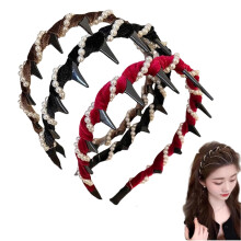 Vintage Pearl Headband Set 3pcs for Women, Elegant Artificial Pearl Hair Bands with Secure Grip for Wedding Party