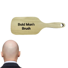 2PCS Funny Bald Man Gift Wooden Novelty Hairbrush, Humorous Gag Comb for Hair Loss, Durable Solid Design