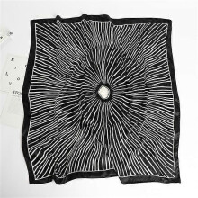 (90x90cm, D90-116-2) 2022 Square Scarf For Women Foulard Satin Hijab Silk Shawl Neckerchief Female Head Wraps Leaf Print Headband Hair bands Bandana