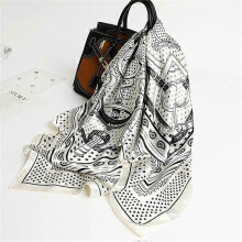 (90x90cm, D90-114-2) 2022 Square Scarf For Women Foulard Satin Hijab Silk Shawl Neckerchief Female Head Wraps Leaf Print Headband Hair bands Bandana