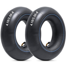 Heavy Duty 4.10/3.50‑6 Wheelbarrow Inner Tube 13x4.00‑6 Butyl Rubber TR87 Bent Valve Stem Puncture‑Resistant for Carts Lawn Mowers (2 Pcs)