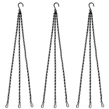 10Pcs Black Metal Hanging Plant Hook Set with Adjustable Rust‑Resistant Chains for Outdoor Baskets