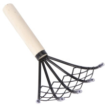 Clam Rake with Ergonomic Wood Handle for Fast Shellfish Digging and Beach Clamming Use