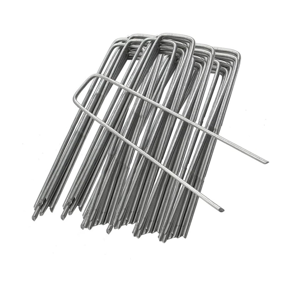 20Pcs Garden U Shaped Steel Pegs 4X15cm Heavy Duty Landscape Fabric Staples For Lawn Anchoring 9073542043348