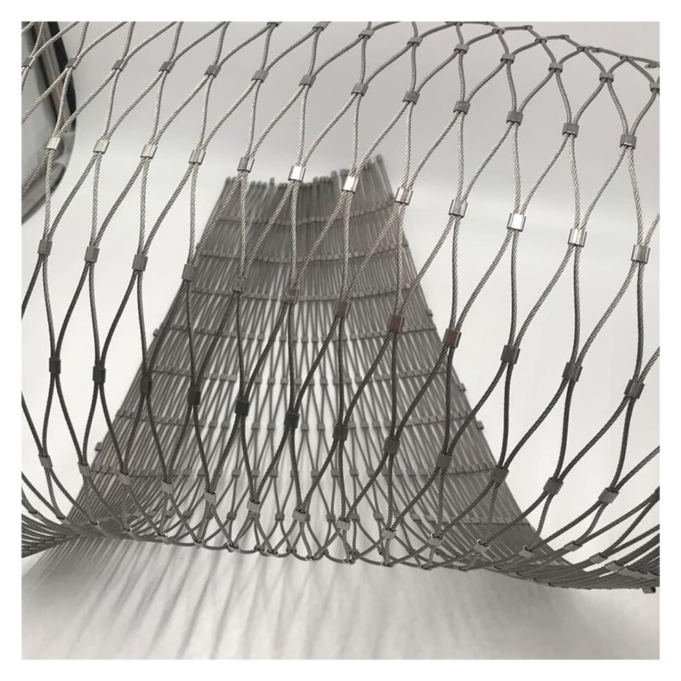 304 Stainless Steel Cable Net 10Cm Mesh For Balcony And Garden Fence, Weatherproof Safety Barrier (2X15m) 9351714521659