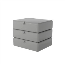 Solid Wood Nightstand with Triple Drawer Storage, Modern Wooden Bedside Table for Bedroom in White Grey Black