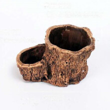 Vintage Wooden Succulent Planter with Rustic Tree Root Design, Small Plant Pot for Home and Office Decor, Gold, 19 Styles