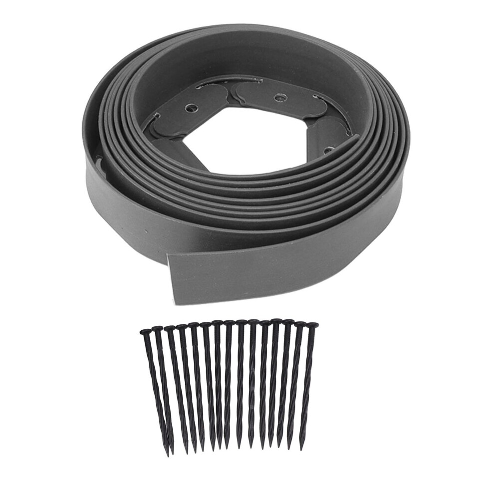 No Dig Landscape Edging Kit With 30 Spiral Spikes, Flexible Pe Gray Garden Border For Flower Beds 9771547897408