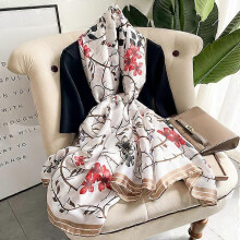 (180x90CM, 41) 180*90CM Silk Scarves 2022 Popular Belt Print Handkerchief Female Dustproof Beach Towel Summer Sunscreen Shawls bandanna foulard