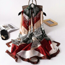 (180x90CM, 10) 180*90CM Silk Scarves 2022 Popular Belt Print Handkerchief Female Dustproof Beach Towel Summer Sunscreen Shawls bandanna foulard