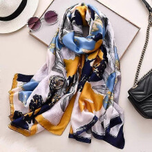 (180x90CM, 42) 180*90CM Silk Scarves 2022 Popular Belt Print Handkerchief Female Dustproof Beach Towel Summer Sunscreen Shawls bandanna foulard