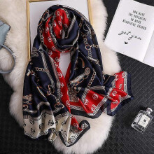 (180x90CM, 57) 180*90CM Silk Scarves 2022 Popular Belt Print Handkerchief Female Dustproof Beach Towel Summer Sunscreen Shawls bandanna foulard