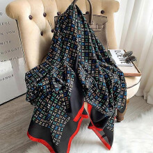 (180x90CM, 53) 180*90CM Silk Scarves 2022 Popular Belt Print Handkerchief Female Dustproof Beach Towel Summer Sunscreen Shawls bandanna foulard