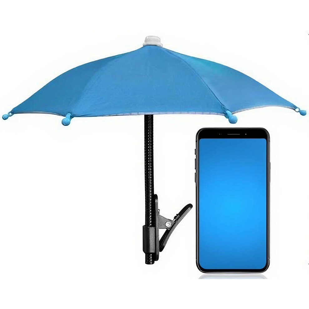 Phone Sunshade Umbrella Antiglare Screen Shield, 360 Adjustable Clip For All Smartphones Blue 9073542043638