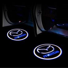2pcs Car Door  Projector Lights for Mazda 2‑CX‑9, Clear LED Welcome Lamp, Easy Plug‑and‑Play Installation