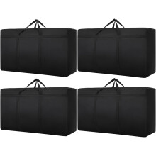 (250L) 4Pcs Large Storage Bags with Zips, Waterproof 600D Oxford Moving Bags, Clothes Storage Bag for Duvets, Laundry, House Garden, Underbed Storage