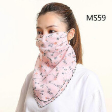 (MS59) New Chiffon Neck Scarf Face Wraps Sunscreen Neckerchief Floral Bandana Head Scarves Outdoor Sport Hair Band