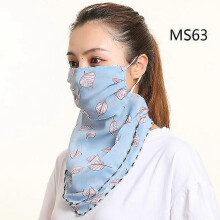 (MS63) New Chiffon Neck Scarf Face Wraps Sunscreen Neckerchief Floral Bandana Head Scarves Outdoor Sport Hair Band
