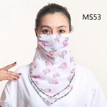 (MS53) New Chiffon Neck Scarf Face Wraps Sunscreen Neckerchief Floral Bandana Head Scarves Outdoor Sport Hair Band
