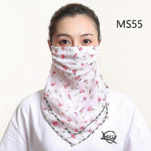 (MS55) New Chiffon Neck Scarf Face Wraps Sunscreen Neckerchief Floral Bandana Head Scarves Outdoor Sport Hair Band