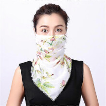 (MS44) New Chiffon Neck Scarf Face Wraps Sunscreen Neckerchief Floral Bandana Head Scarves Outdoor Sport Hair Band