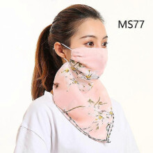 (MS77) New Chiffon Neck Scarf Face Wraps Sunscreen Neckerchief Floral Bandana Head Scarves Outdoor Sport Hair Band